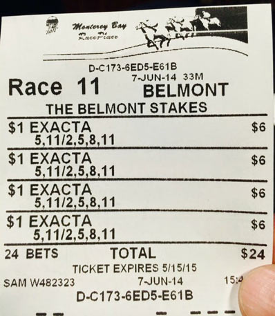 Trifecta Wagering Chart